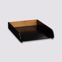 Portadocumenti da scrivania 31x23 cm in legno nero e naturale - Smartlab