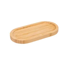 Vassoio ovale 20x10 cm in legno di bambù naturale