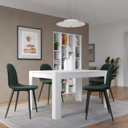 Tavolo da pranzo allungabile 137-185x90 cm bianco opaco - Brooke