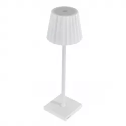 Lampada da tavolo portatile LED 10x38h cm in alluminio bianco