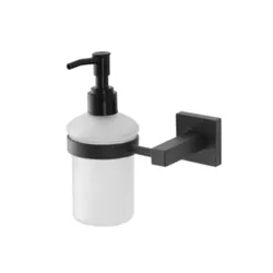 Dispenser sapone a muro in vetro satinato e acciaio nero - Black Rock