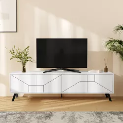 Mobile porta tv 180 cm in legno bianco - Nodal