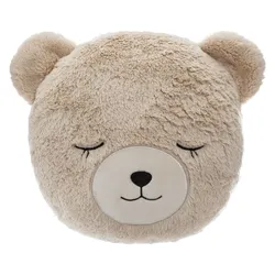 Cuscino rotondo 27 cm in simipelliccia a forma di orso beige - Kids