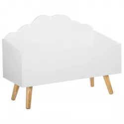 Appendiabiti nuvola per bambini D35x135 cm in legno bianco - Nuvy