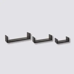 Set 3 mensole in legno nero - Brasilia