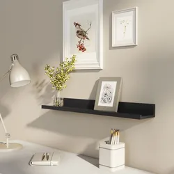 Mensola a muro porta quadri 58 cm in legno nero