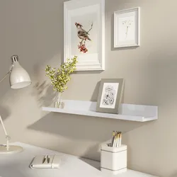 Mensola a muro porta quadri 58 cm in legno bianco