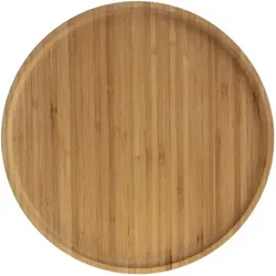 Vassoio rotondo 20 cm in legno di bambù naturale