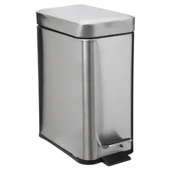 Cestino portarifiuti rettangolare 5 litri in acciaio inox con chiusura soft close