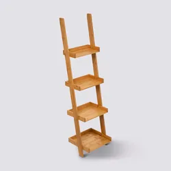 Scala portaoggetti 145 h cm in legno di bambù naturale a 4 ripiani