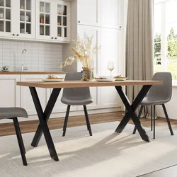 Tavolo 160x80 cm in legno rovere con gambe nere - Nesco