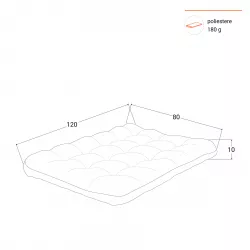 Cuscino da pavimento 120x80 cm in poliestere imbottito senape - Kids