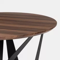 Tavolo 120x70 cm in legno noce e gambe nere - Glimner