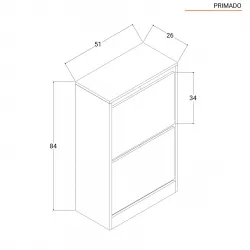 Scarpiera 51x157h cm in legno bianca con 4 ante a ribalta - Primado