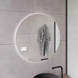 Specchio da bagno tondo Ø 90 cm luce fredda - Amede