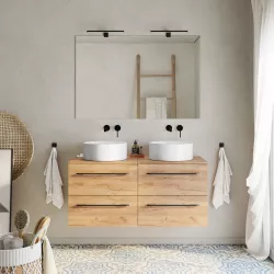 Mobile bagno con top 120 cm rovere africa e specchi - Maylin