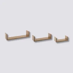 Set 3 mensole in legno effetto rovere naturale - Brasilia