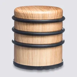 Fermaporta rotondo 7 cm in acciaio effetto legno