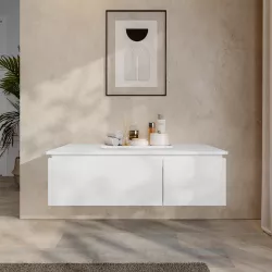 Cassettone da bagno sospeso 100 cm bianco opaco - Alterego