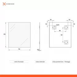 Mobile bagno sospeso 80 cm con doppio cassetto rovere chiaro - Compact