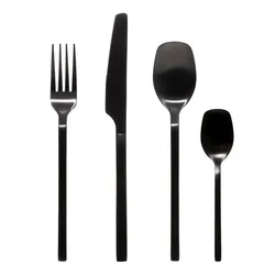 Set 24 posate in acciaio nero satinato - Moderny