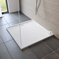 Piatto doccia 80x80 cm bianco effetto pietra riducibile - Block