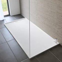 Piatto doccia 80x160 cm bianco effetto pietra riducibile - Block