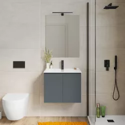 Mobile bagno sospeso 60 cm con doppia anta carta da zucchero - Compact