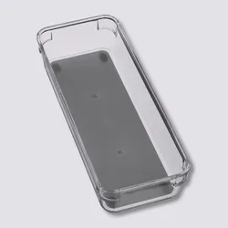 Organizer 23x9 cm trasparente con fondo antiscivolo grigio - Elsie
