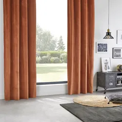 Tenda oscurante 140x260h cm in velluto terracotta