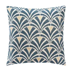 Copricuscino 40x40 cm in ciniglia blu e beige