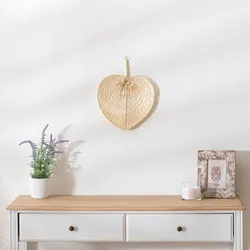 Decorazione da parete 39h cm in bambù naturale a forma di ventaglio