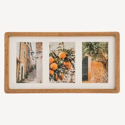 Cornice multipla 40x21h cm reversibile in legno di mango per 3 foto