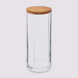Dispenser rotondo 7 cm per dischetti in cotone in resina trasparente - Belive