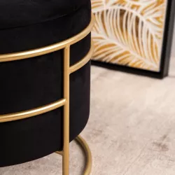 Pouf Velvet Nero Base Oro – itinerapro