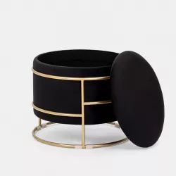 Il numero 1 del risparmio-POUF IN VELLUTO CON BASE ORO 40 X H41 CM