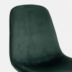 Set 4 sedie in velluto verde scuro e gambe nere - Finesse