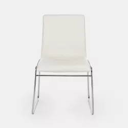 Set di 30 sedie impilabili Modan in similpelle (PU) bianche