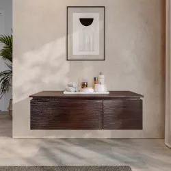 Cassettone da bagno sospeso 100 cm rovere mocha - Alterego