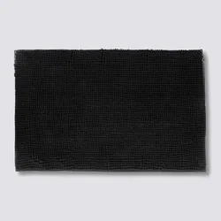 Tappeto da bagno in ciniglia 50x80 cm nero