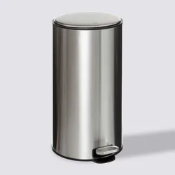 Cestino portarifiuti 30 litri in acciaio inox con coperchio e pedale - Thalor