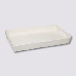 Vassoio 45x30 cm in melamina bianco con manici
