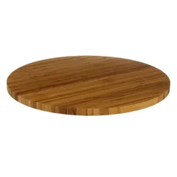 Vassoio girevole rotondo 35 cm in legno di bambù naturale