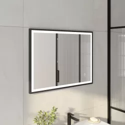 Specchio led 60x80 cm con cornice nera accensione touch - Arnage