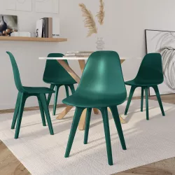 Set 4 sedie in polipropilene verde scuro - Serif