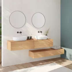 Mobile bagno portalavabo 160 cm con cassettone in legno di mindi  - Calypso