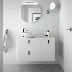 Mobile bagno portalavabo sospeso sx 120 cm in bianco opaco con specchio - Marea