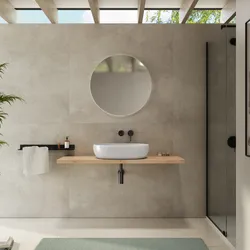 Mensolone bagno 3,8 h sospeso 120 cm in legno rovere gold - Plain