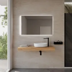 Mensolone bagno 10 h sospeso 120 cm in legno rovere gold - Plain