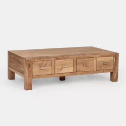 Tavolino 135x75 cm in legno di acacia - Freia Stone